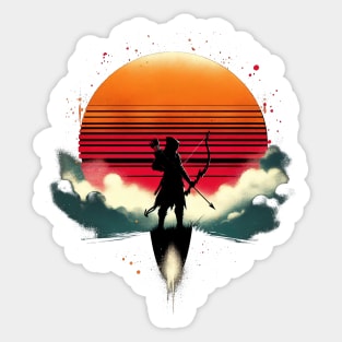 Minimalistic Archer Retro Sun Sticker